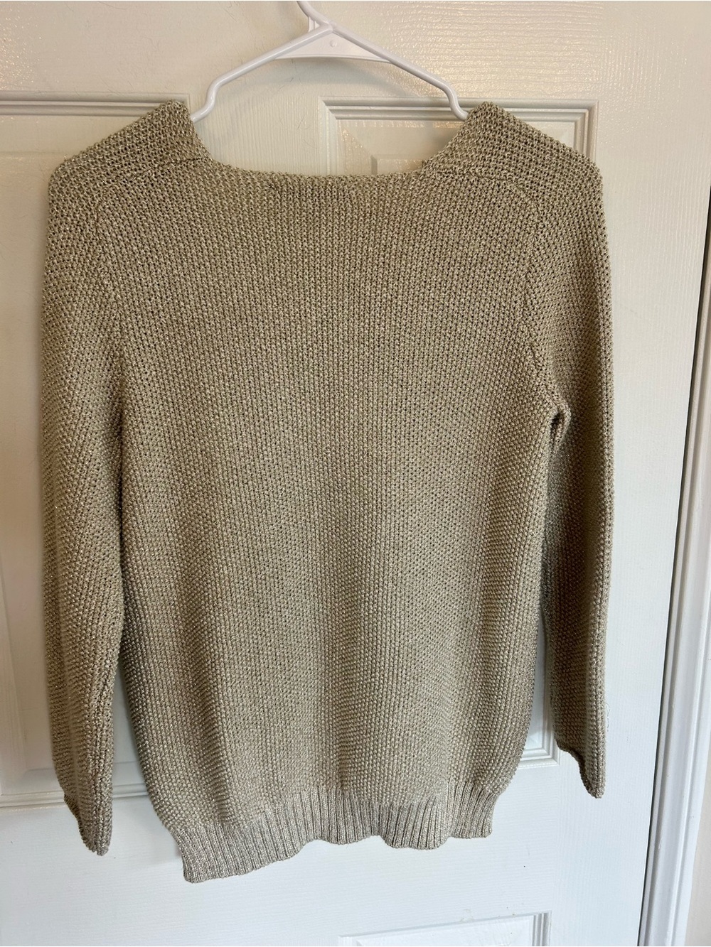 Maje Gold Shimmer Scoop Neck Knit Sweater Size Small — Like New - Picture 3 of 4